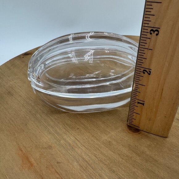 Gorham Crystal Egg  Nut Shape Trinket Box Vintage - Picture 11 of 11